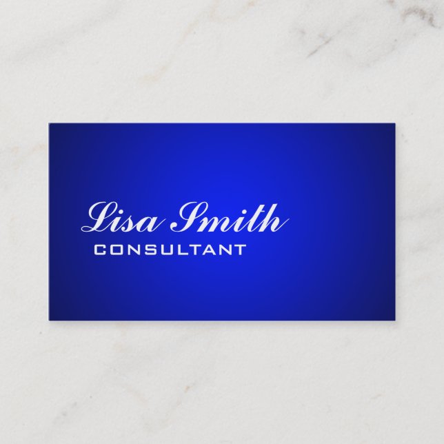 Professional Elegant Simple Plain Blue Gradient Business Card (Front)