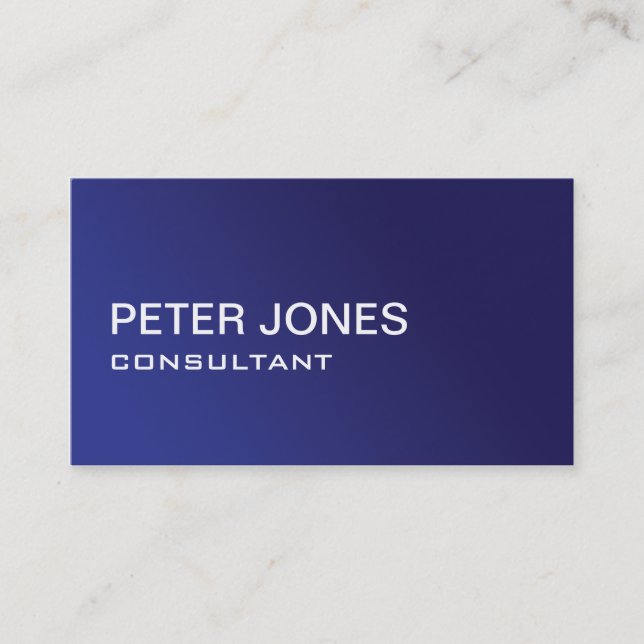 Professional Elegant Simple Plain Blue Gradient Business Card (Front)