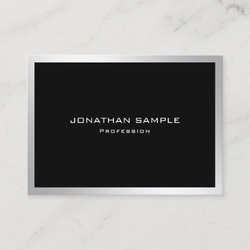 Professional Elegant Simple Plain Modern Silver Business Card