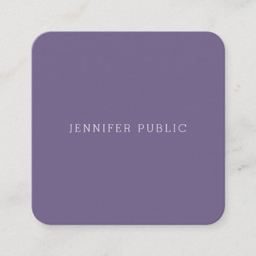 Professional Elegant Simple Plain Trendy Modern Square Business Card