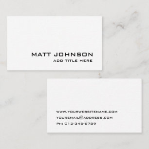 Professional Elegant Simple White Business Card