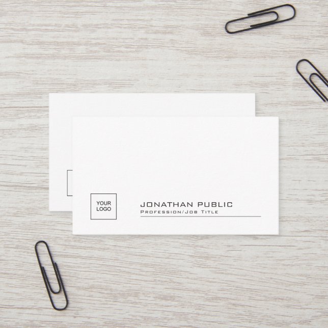 Professional Elegant Sleek Design Company Plain Business Card (Front/Back In Situ)