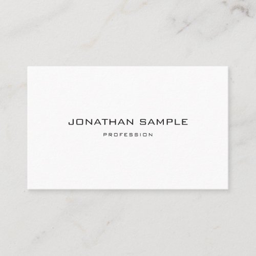 Professional Elegant Sleek Design Modern Plain Business Card