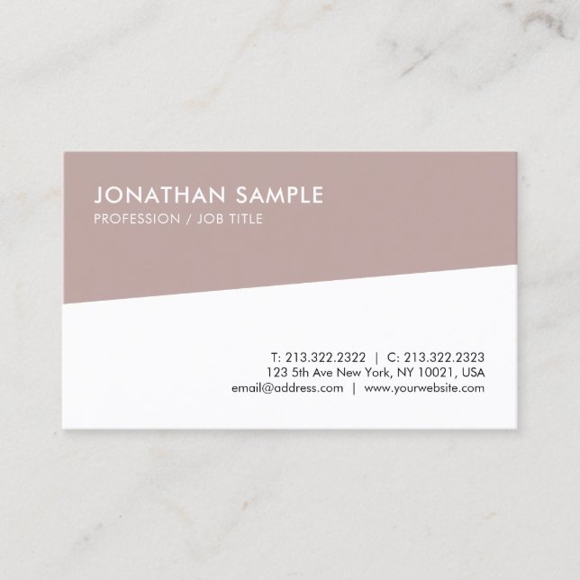 Professional Elegant Sleek Design Modern Template Business Card (Front)