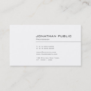 Professional Elegant Sleek Design Plain Modern Business Card
