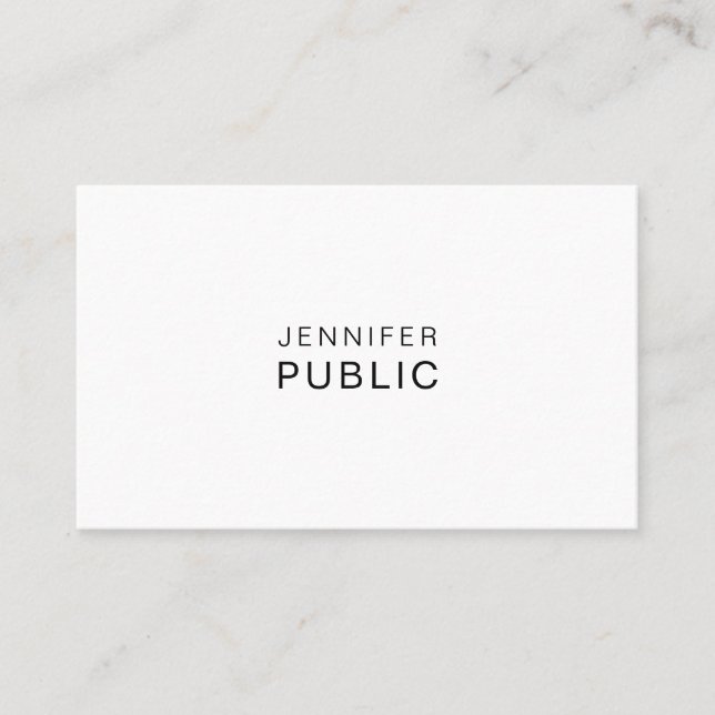 Professional Elegant Sleek Modern Graceful Plain Business Card (Front)