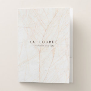 Professional Elegant Soft Terracotta Marble Pocket Folder