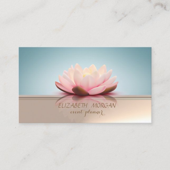 Professional Elegant  Stylish Chic Lotus Business Card (Front)