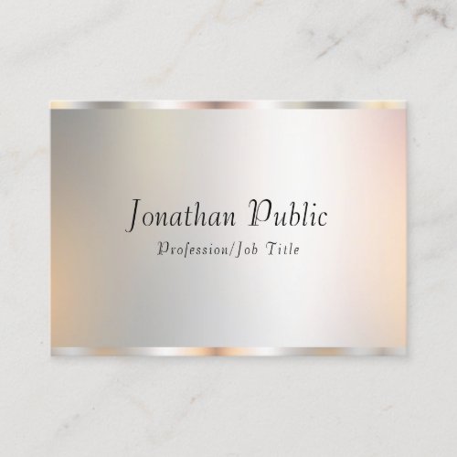 Professional Elegant Template Modern Script Silver Business Card