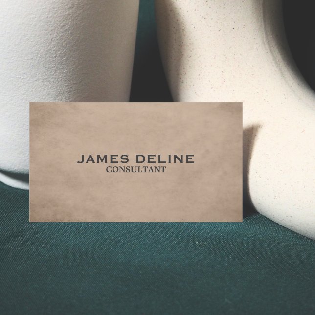 Professional Elegant Texture Beige Consultant Business Card (Creator Uploaded)