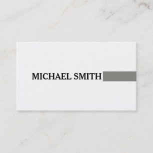 Professional Elegant Titanium Modern Plain White Business Card