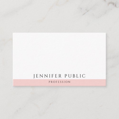 Professional Elegant Trendy Blush Pink Modern Business Card