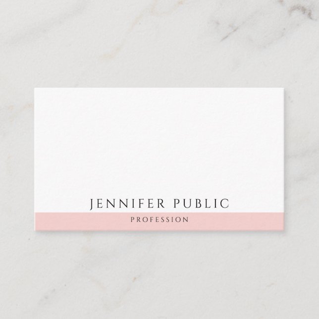 Professional Elegant Trendy Blush Pink Modern Business Card (Front)