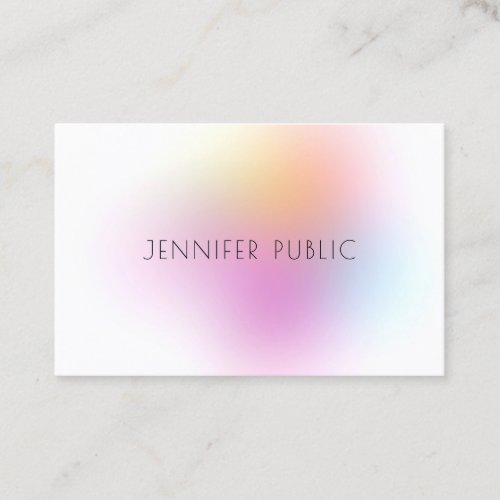 Professional Elegant Trendy Modern Colorful Design Business Card