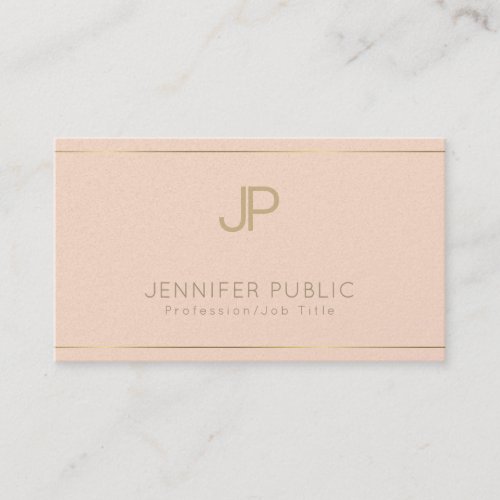 Professional Elegant Trendy Plain Luxury Monogram Business Card