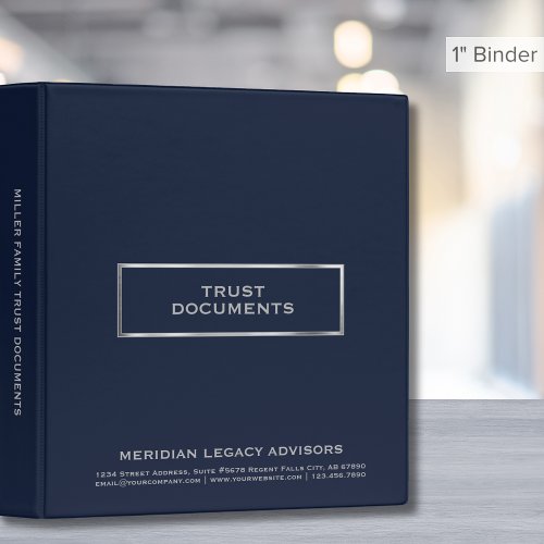 Professional Elegant Trust Documents 3 Ring Binder