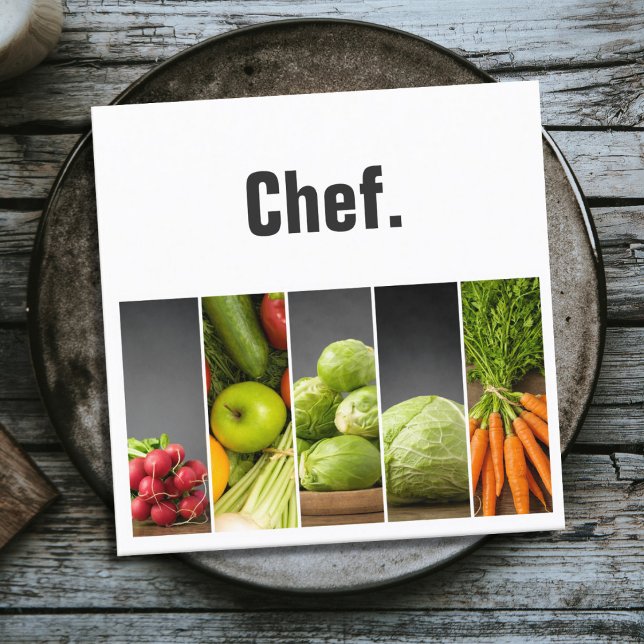Professional Elegant Vegetables Nutritionist Chef Square Business Card (Creator Uploaded)