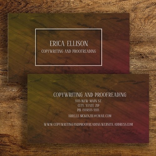 Professional Elegant Vintage Brown Copywriting Business Card