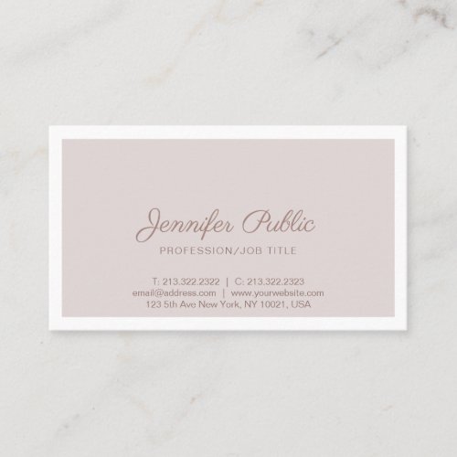 Professional Elegant Vintage Color Simple Plain Business Card