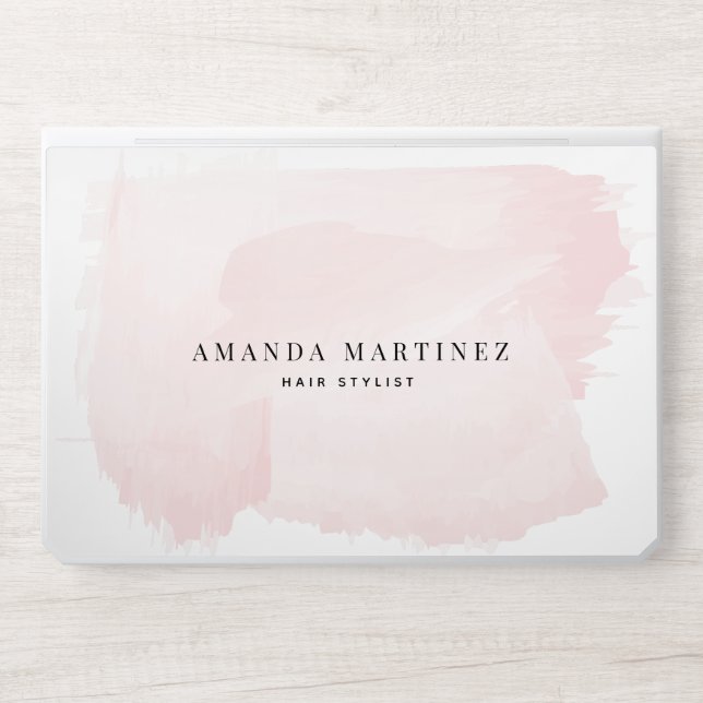Professional Elegant Watercolor Blush Pink HP Laptop Skin (Front)