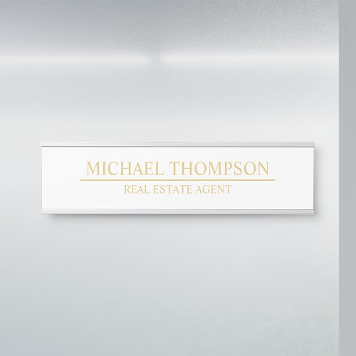 Professional Elegant White and Gold Door Sign