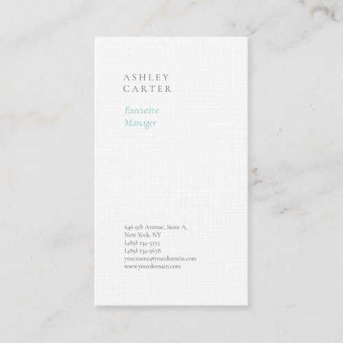 Professional elegant white blue minimalist modern business card