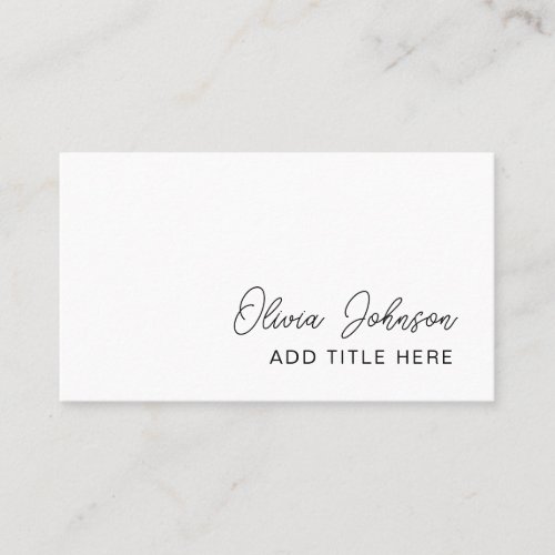 Professional Elegant White Business Card