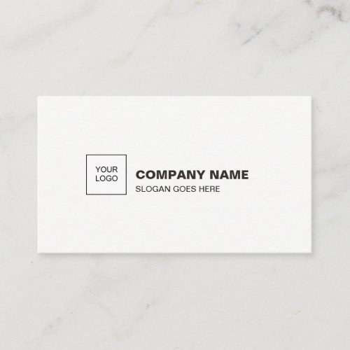 Professional Elegant White Clean Plain Company Business Card
