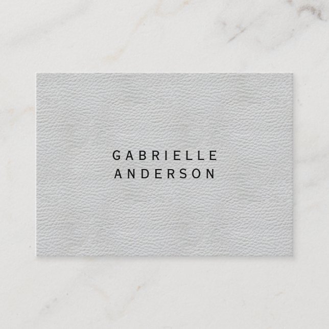 Professional Elegant White Leather Business Card (Front)
