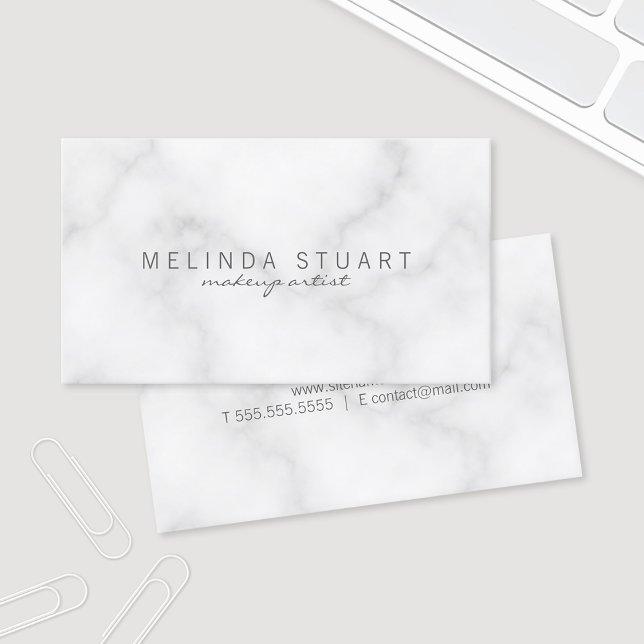 Professional Elegant White Marble Business Card (Creator Uploaded)