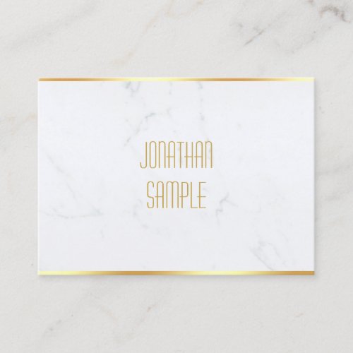 Professional Elegant White Marble Gold Template Business Card