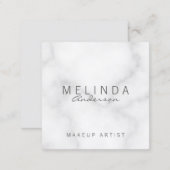 Professional Elegant White Marble Square Business Card (Front/Back)