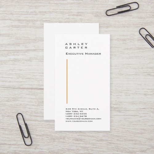 Professional elegant white minimalist have printed business card