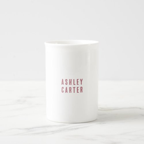 Professional elegant white plain minimalist modern bone china mug