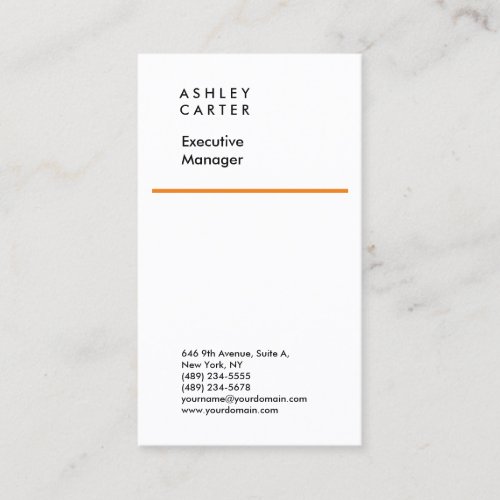 Professional elegant white plain minimalist modern business card