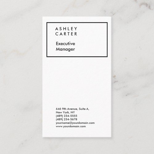 Professional elegant white plain minimalist modern business card