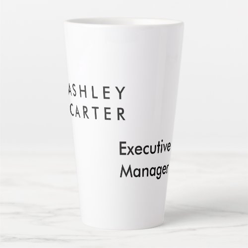 Professional elegant white plain minimalist modern latte mug