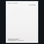 Professional elegant white plain minimalist modern letterhead<br><div class="desc">This template can be customized to meet all professional occupations.</div>