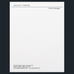 Professional elegant white plain minimalist modern letterhead<br><div class="desc">This template can be customized to meet all professional occupations.</div>