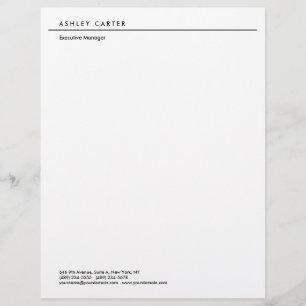 Professional elegant white plain minimalist modern letterhead