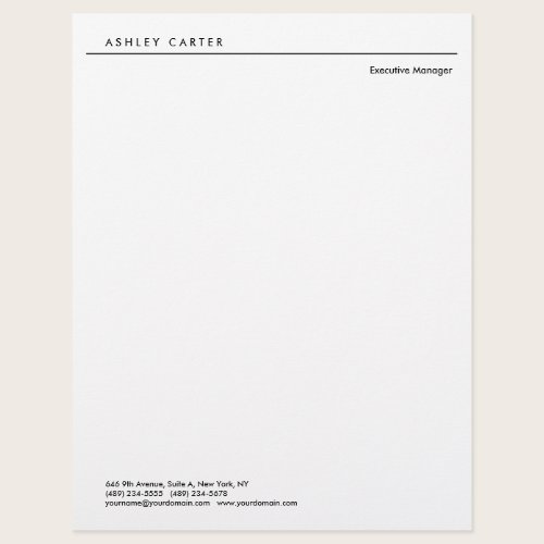 Professional elegant white plain minimalist modern letterhead Professional elegant white plain minimalist modern letterhead