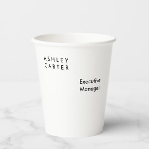 Professional elegant white plain minimalist modern paper cups
