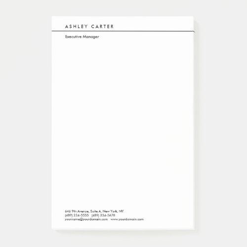 Professional elegant white plain minimalist modern post_it notes