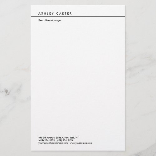 Professional elegant white plain minimalist modern stationery