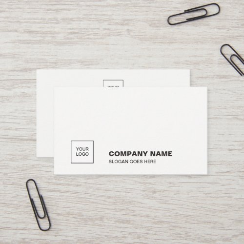 Professional Elegant White Simple Plain Corporate Business Card