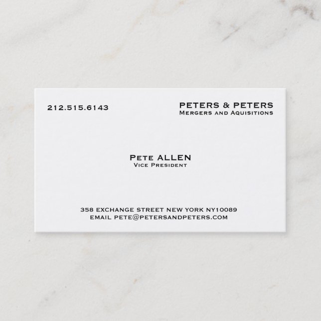 Professional elegant white sophisticated luxury business card (Front)