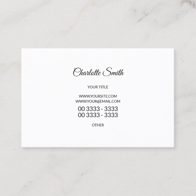 Professional Elegante Minimalistische Business Card (Front)