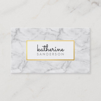 PROFESSIONAL EMBLEM modern marble black faux gold Business Card
