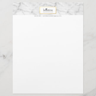 PROFESSIONAL EMBLEM modern marble black faux gold Letterhead