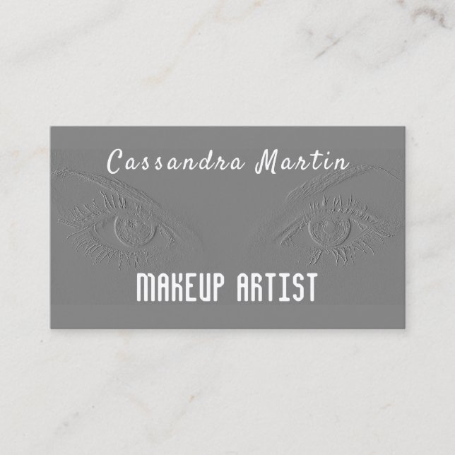 Professional Embossed Look Eyes Makeup Artist Business Card (Front)
